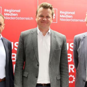 Ewald Schnell, RegionalMedien Austria-Vorstand Georg Doppelhofer und Gerhard Riedler