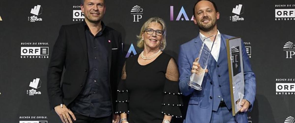 Markus Breitenecker, Dagmar Lang und Jörg Pizzera © Kathi Schiffl EFFIE: Jörg Pizzera wurde Marketer des Jahres