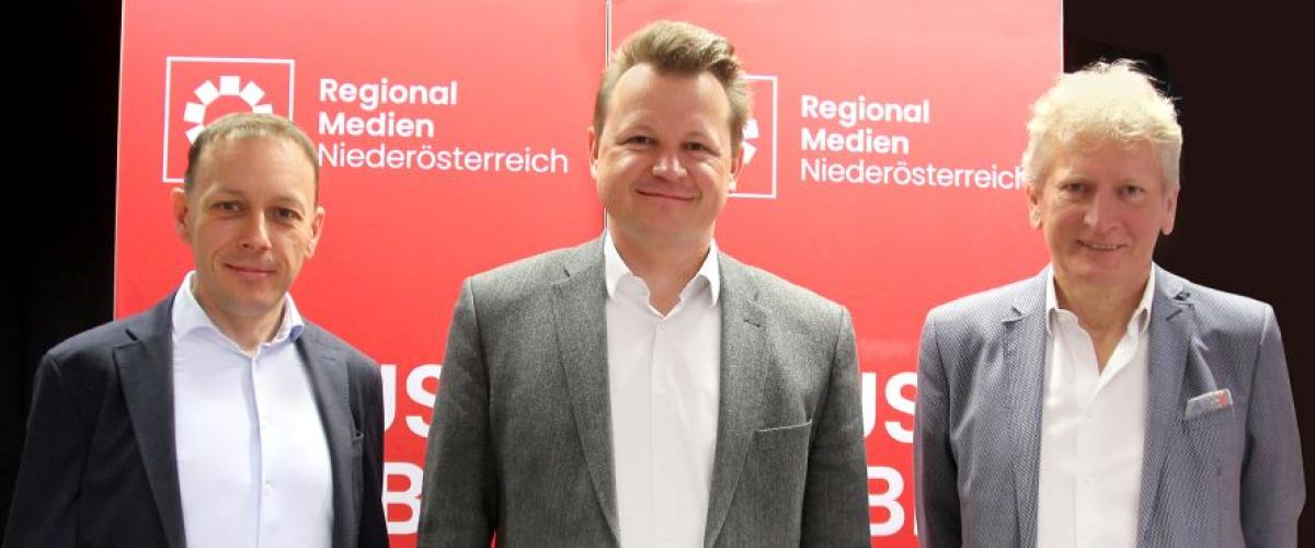 RegionalMedien Austria Ewald Schnell, RegionalMedien Austria-Vorstand Georg Doppelhofer und Gerhard Riedler